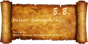 Beiner Barnabás névjegykártya